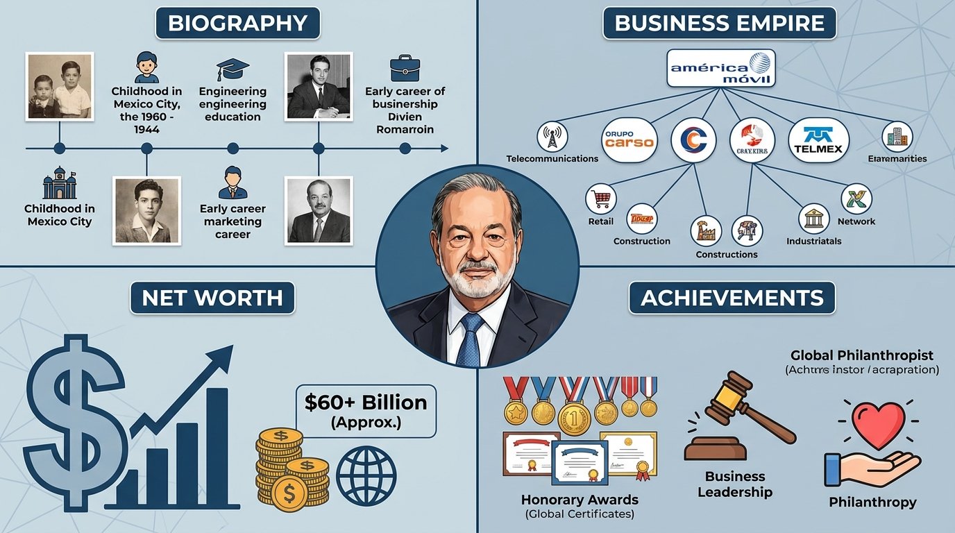 Carlos Slim Helú – Complete Biography, Business Empire, Net Worth & Achievements